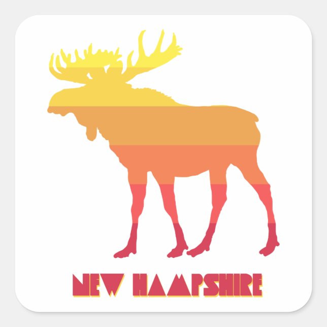 Adesivo Quadrado New Hampshire Moose (Frente)