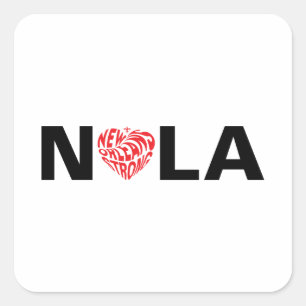Adesivo Quadrado New Orleans Nola Strong Heart