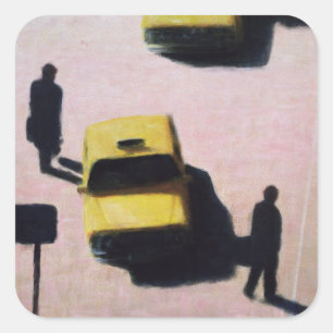 Adesivo Quadrado New York Taxis 1990