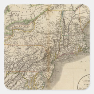 Adesivo Quadrado New York, Vermont, New Hampshire, etc.