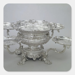 Adesivo Quadrado Newdegate Center de Paul de Lamerie , 1743