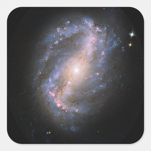 Adesivo Quadrado NGC- 6217 Galáxia Espiral Barred (Frente)