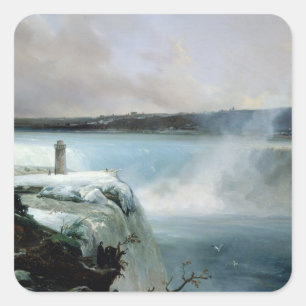 Adesivo Quadrado Niagara Falls, c.1837-40 (óleo em canvas)