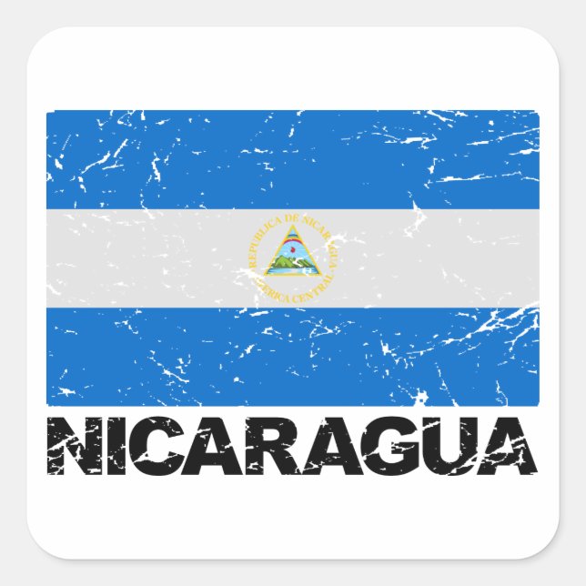 Adesivo Quadrado Nicarágua Vintage (Frente)