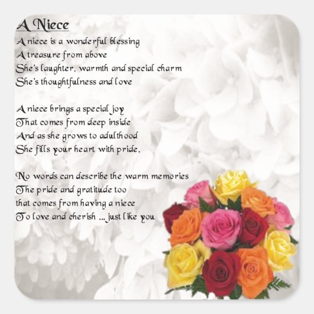 Adesivo Quadrado Niece Poem - Flores (Frente)
