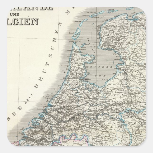 Adesivo Quadrado Niederlande, Bélgica - Países Baixos, Bélgica (Frente)