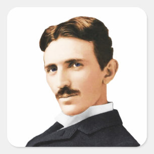 Adesivo Quadrado Nikola Tesla Electrical Genius