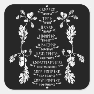 Adesivo Quadrado Nine Noble Virtude Sticker