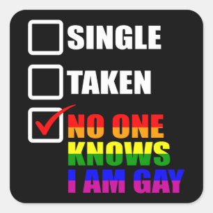 Adesivo Quadrado Ninguém sabe que eu sou Gay LGBT Pride Month Mês
