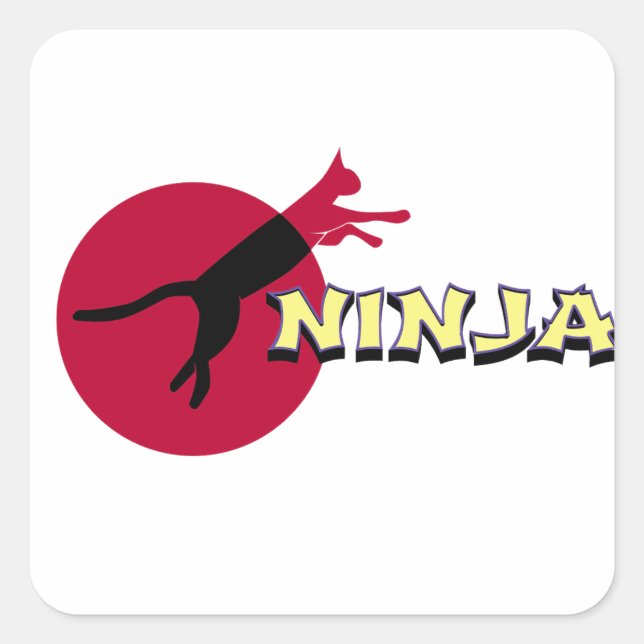 Adesivo Quadrado Ninja Cat (Frente)