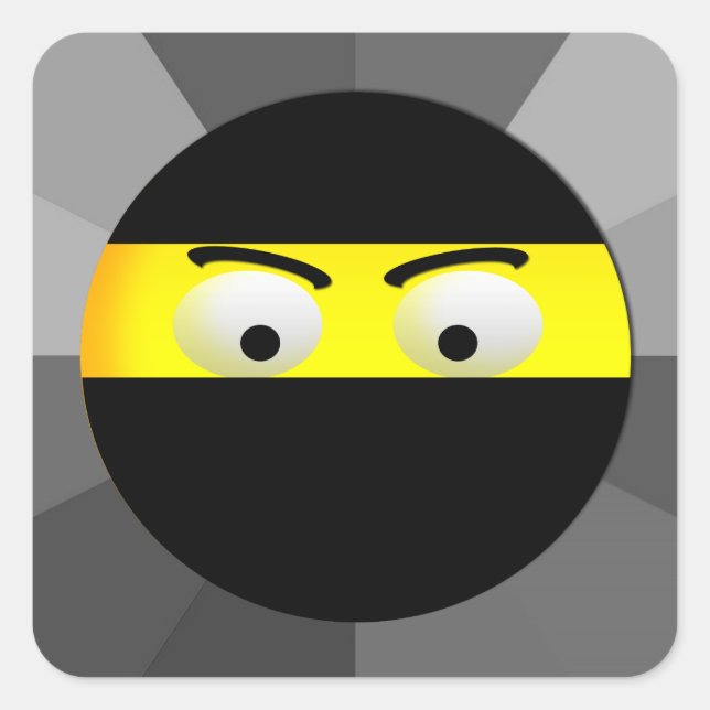 Adesivo Quadrado Ninja Emoji Square Stickers (Frente)