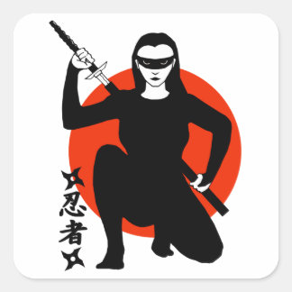 Adesivo Quadrado Ninja Girl