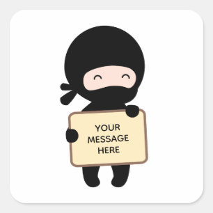 Adesivo Quadrado Ninja minúsculo bonito que guardara o texto do