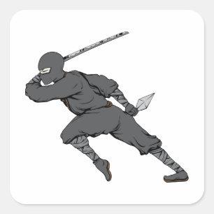 Adesivo Quadrado Ninja ~ Ninjas 7 Artes Marciais Warrior Fantasy Ar