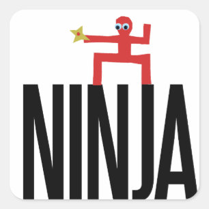 Adesivo Quadrado Ninja Vermelha