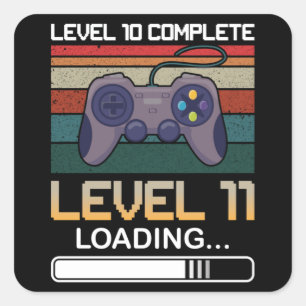 Adesivo Quadrado Nível 10 Nível completo 11 Jogo de Vídeo de A