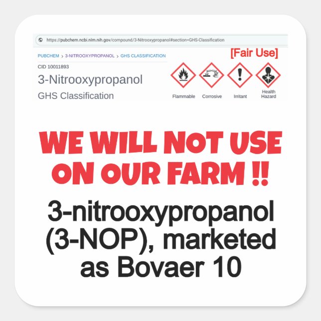 Adesivo Quadrado NO 3-NOP por RoseWrite Sticker (Frente)