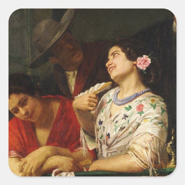 Adesivo Quadrado No Balcony, 1873, por Mary Cassatt (Frente)