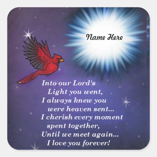 Adesivo Quadrado No cardeal-claro (Frente)