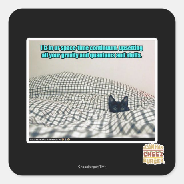 Adesivo Quadrado No Continuum de Tempo de Espaço (Frente)