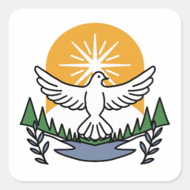 Adesivo Quadrado No espírito de Deus que levanta - fé e liberdade