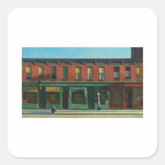 Adesivo Quadrado No início da manhã de domingo - Edward Hopper