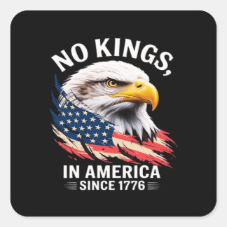 Adesivo Quadrado No Kings In America Classic Retro Graphic Design