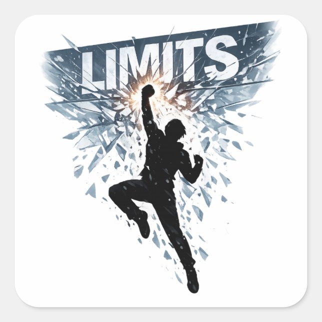 Adesivo Quadrado No Limits Motivation Design  (Frente)