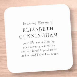 Adesivo Quadrado No Loving Memory Memorial Modern Simple Cote