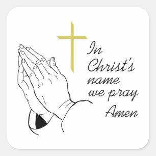 ADESIVO QUADRADO NO NOME DOS CRISTOS NÓS PRAY