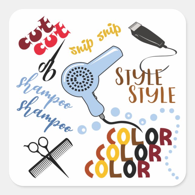 Adesivo Quadrado No Salão Do Cabelo (Frente)