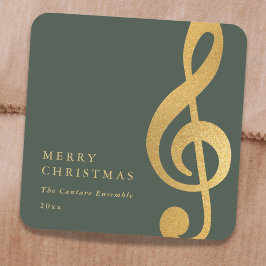 Adesivo Quadrado Nobre Trevo de Sol Musical Dourado Natal Alegre