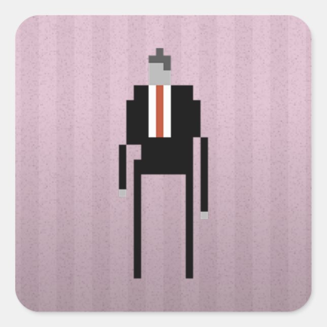 Adesivo Quadrado node.js traje de nocaute (Frente)