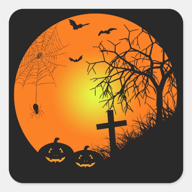 Adesivo Quadrado Noite de Halloween (Frente)