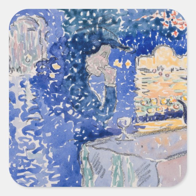 Adesivo Quadrado Noite de Veneza do festival do redentor (Frente)