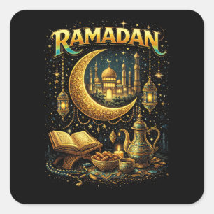 Adesivo Quadrado Noites Douradas do Ramadão
