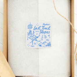 Adesivo Quadrado Noiva Esquiar Último Brinde nas Encostas