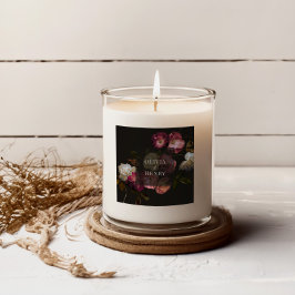 Adesivo Quadrado Noiva Floral Sombria Casamento Romântico Preto Bur