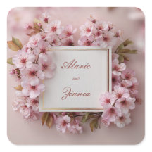 Noiva Moldura Dourada com Flor de Cerejeira Rosa C