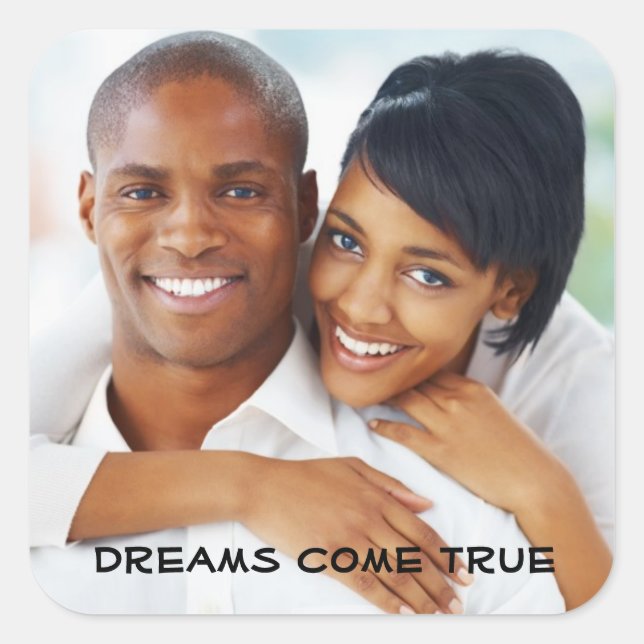 Adesivo Quadrado Noivado Moderno Chá de panela de Casamento Fotográ (Frente)