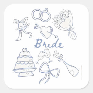 Adesivo Quadrado Noivado Noiva Casais Casamento Marido Esposa
