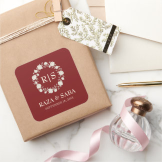 Adesivo Quadrado Noivado Ruby Radiance Vermelho e Creme