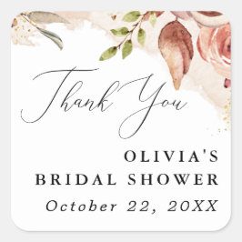 Adesivo Quadrado Noivas Boho Flowers - Floral Terroso