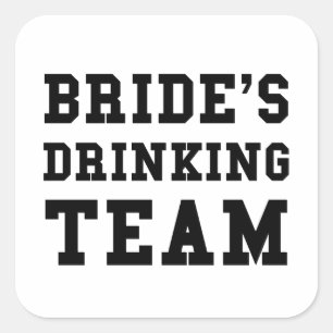 Adesivo Quadrado Noivas do casamento que bebem a equipe