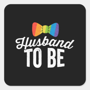 Adesivo Quadrado Noivo LGBT Orgulho Casamento Gay de Despedida de S