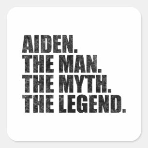 Adesivo Quadrado Nome Aiden, Aiden O Homem O Mito A Lenda