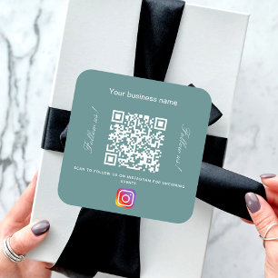 Adesivo Quadrado Nome comercial ciano escuro verde instagrama de có