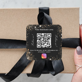 Adesivo Quadrado Nome comercial do dourado preto do código qr insta