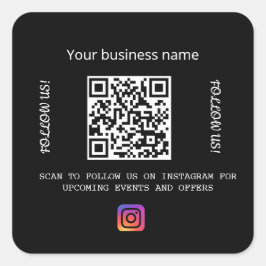 Adesivo Quadrado Nome comercial: Preto branco qr code instagram
