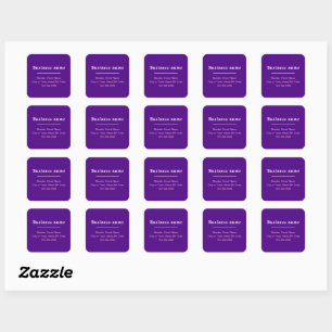 Adesivo Quadrado Nome comercial Textos simples mínimos em roxo